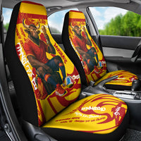 Spain Football Bull Mascot Car Seat Cover Spanish Pride Champion Soccer Trophy Graffiti
