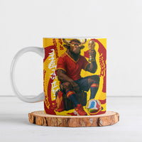 Spain Football Bull Mascot Ceramic Mug Spanish Pride Champion Soccer Trophy Graffiti