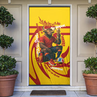 Spain Football Bull Mascot Door Cover Spanish Pride Champion Soccer Trophy Graffiti