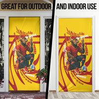 Spain Football Bull Mascot Door Cover Spanish Pride Champion Soccer Trophy Graffiti