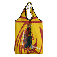 Spain Football Bull Mascot Grocery Bag Spanish Pride Champion Soccer Trophy Graffiti