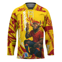 Spain Football Bull Mascot Hockey Jersey Spanish Pride Champion Soccer Trophy Graffiti