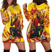 Spain Football Bull Mascot Hoodie Dress Spanish Pride Champion Soccer Trophy Graffiti
