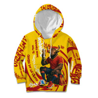 Spain Football Bull Mascot Kid Hoodie Spanish Pride Champion Soccer Trophy Graffiti