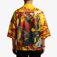 Spain Football Bull Mascot Kimono Spanish Pride Champion Soccer Trophy Graffiti