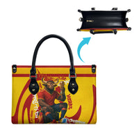 Spain Football Bull Mascot Leather Bag Spanish Pride Champion Soccer Trophy Graffiti