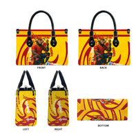 Spain Football Bull Mascot Leather Bag Spanish Pride Champion Soccer Trophy Graffiti