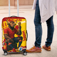 Spain Football Bull Mascot Luggage Cover Spanish Pride Champion Soccer Trophy Graffiti