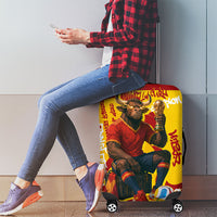 Spain Football Bull Mascot Luggage Cover Spanish Pride Champion Soccer Trophy Graffiti