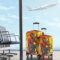 Spain Football Bull Mascot Luggage Cover Spanish Pride Champion Soccer Trophy Graffiti