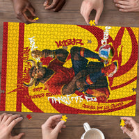 Spain Football Bull Mascot Puzzle Spanish Pride Champion Soccer Trophy Graffiti