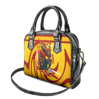 Spain Football Bull Mascot Shoulder Handbag Spanish Pride Champion Soccer Trophy Graffiti