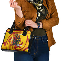 Spain Football Bull Mascot Shoulder Handbag Spanish Pride Champion Soccer Trophy Graffiti