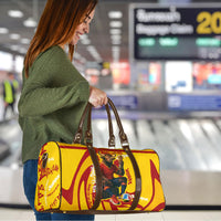 Spain Football Bull Mascot Travel Bag Spanish Pride Champion Soccer Trophy Graffiti