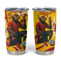 Spain Football Bull Mascot Tumbler Cup Spanish Pride Champion Soccer Trophy Graffiti
