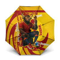 Spain Football Bull Mascot Umbrella Spanish Pride Champion Soccer Trophy Graffiti