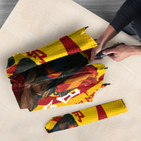 Spain Football Bull Mascot Umbrella Spanish Pride Champion Soccer Trophy Graffiti