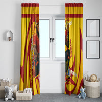 Spain Football Bull Mascot Window Curtain Spanish Pride Champion Soccer Trophy Graffiti