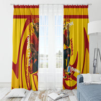 Spain Football Bull Mascot Window Curtain Spanish Pride Champion Soccer Trophy Graffiti