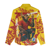 Spain Football Bull Mascot Women Casual Shirt Spanish Pride Champion Soccer Trophy Graffiti