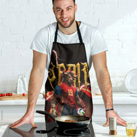 Spain Football Apron Spanish Pride Bull Mascot Gothic Metal Lightning Storm