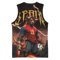 Spain Football Basketball Jersey Spanish Pride Bull Mascot Gothic Metal Lightning Storm
