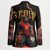 Spain Football Blazer Spanish Pride Bull Mascot Gothic Metal Lightning Storm