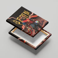 Spain Football Canvas Wall Art Spanish Pride Bull Mascot Gothic Metal Lightning Storm
