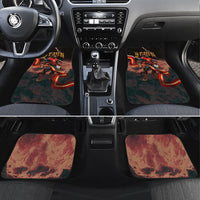 Spain Football Car Mats Spanish Pride Bull Mascot Gothic Metal Lightning Storm