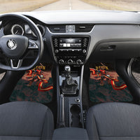 Spain Football Car Mats Spanish Pride Bull Mascot Gothic Metal Lightning Storm