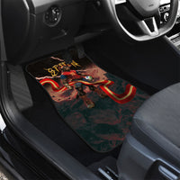 Spain Football Car Mats Spanish Pride Bull Mascot Gothic Metal Lightning Storm