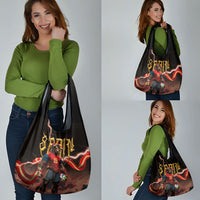 Spain Football Grocery Bag Spanish Pride Bull Mascot Gothic Metal Lightning Storm