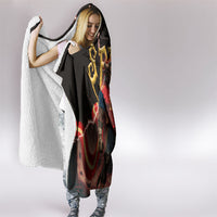 Spain Football Hooded Blanket Spanish Pride Bull Mascot Gothic Metal Lightning Storm