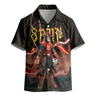 Spain Football Kid Hawaiian Shirt Spanish Pride Bull Mascot Gothic Metal Lightning Storm