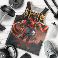 Spain Football Men Tank Top Spanish Pride Bull Mascot Gothic Metal Lightning Storm