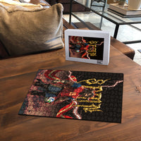 Spain Football Puzzle Spanish Pride Bull Mascot Gothic Metal Lightning Storm