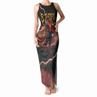 Spain Football Tank Maxi Dress Spanish Pride Bull Mascot Gothic Metal Lightning Storm