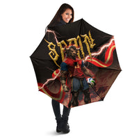 Spain Football Umbrella Spanish Pride Bull Mascot Gothic Metal Lightning Storm