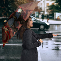 Spain Football Umbrella Spanish Pride Bull Mascot Gothic Metal Lightning Storm
