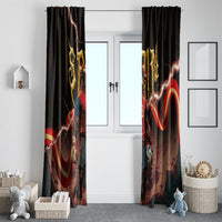 Spain Football Window Curtain Spanish Pride Bull Mascot Gothic Metal Lightning Storm