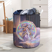 Iris Goddess Laundry Basket Rainbow Winged Iris - Pitcher Lyre And Greek Key