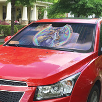 Iris Goddess Auto Sun Shade Rainbow Winged Iris - Pitcher Lyre And Greek Key