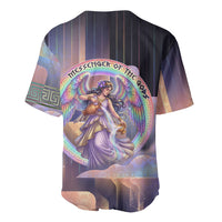 Iris Goddess Baseball Jersey Rainbow Winged Iris - Pitcher Lyre And Greek Key