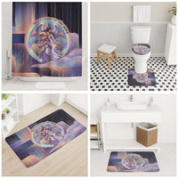 Iris Goddess Bathroom Set Rainbow Winged Iris - Pitcher Lyre And Greek Key