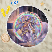 Iris Goddess Beach Blanket Rainbow Winged Iris - Pitcher Lyre And Greek Key
