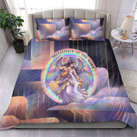 Iris Goddess Bedding Set Rainbow Winged Iris - Pitcher Lyre And Greek Key
