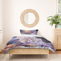 Iris Goddess Bedding Set Rainbow Winged Iris - Pitcher Lyre And Greek Key