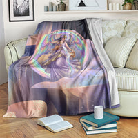 Iris Goddess Blanket Rainbow Winged Iris - Pitcher Lyre And Greek Key