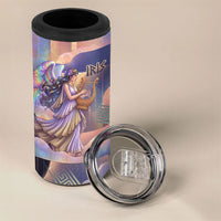 Iris Goddess 4 in 1 Can Cooler Tumbler Rainbow Winged Iris - Pitcher Lyre And Greek Key