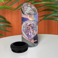 Iris Goddess 4 in 1 Can Cooler Tumbler Rainbow Winged Iris - Pitcher Lyre And Greek Key